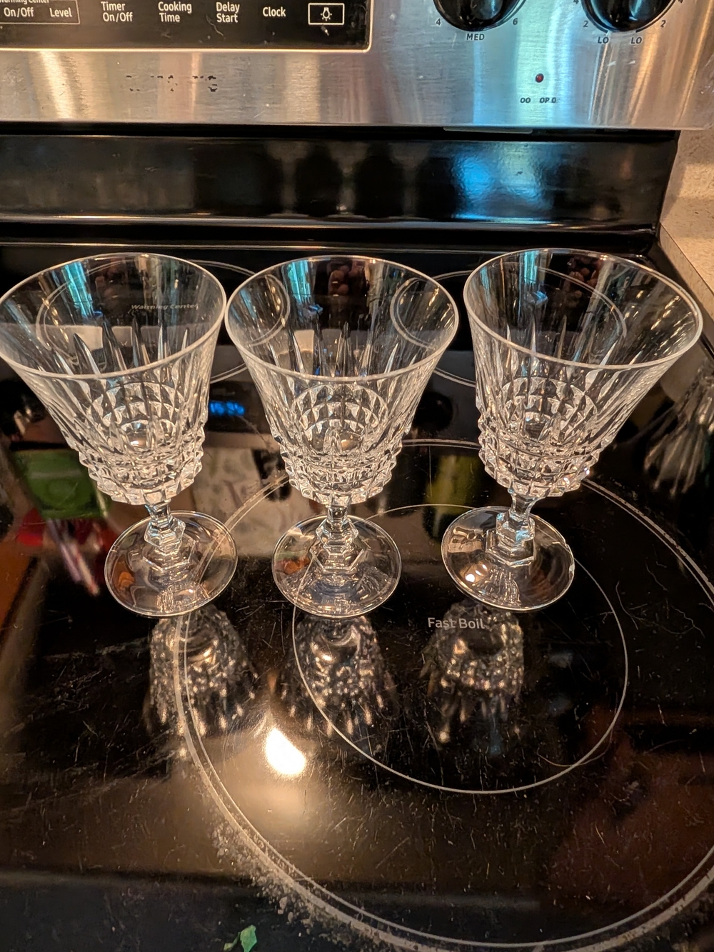 Cristal d'Arques Cut Lead Crystal Wine Glasses Set of 3 Clear 10 oz 5.5"
